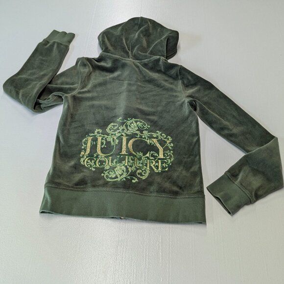 Juicy Couture Size Medium Olive Velour Jacket - Picture 1 of 14